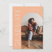 Boho Afstuderen Peach Afstuderen aankondiging (Voorkant)