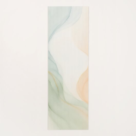 Boho Alcohol Ink Mindful Calming Minimalist Yogamat (Achterkant)