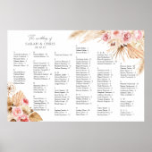 Boho Alfabetical Order Wedding Seating Chart Poster (Voorkant)