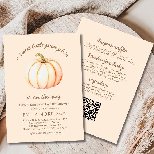 Boho All in One Sweet Little Pumpkin Baby shower Kaart
