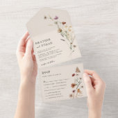 Boho All in One Wedding Invite All In One Uitnodiging (Afscheurbaar)