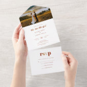 Boho All in One Wedding Invite All In One Uitnodiging (Afscheurbaar)