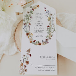Boho All in One Wedding Invite All In One Uitnodiging