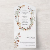 Boho All in One Wedding Invite All In One Uitnodiging (Binnen)
