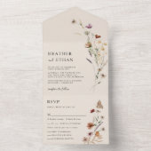 Boho All in One Wedding Invite Uitnodiging (Binnen)