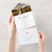 Boho All in One Wedding Invite Uitnodiging (Afscheurbaar)