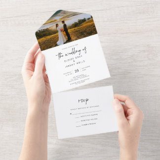 Boho All in One Wedding Invite Uitnodiging