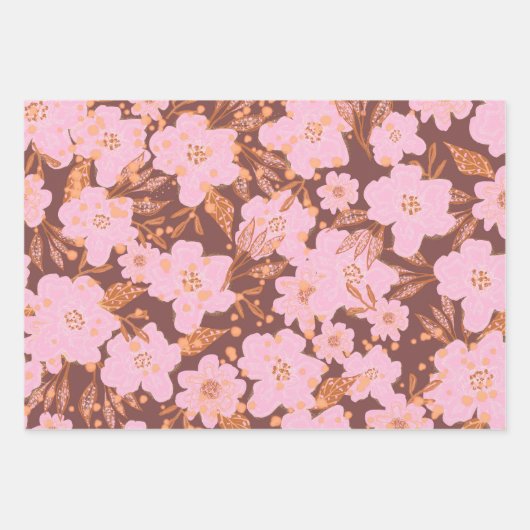 Boho All Occasion Floral 3 Pack Wrapping Paper (Voorkant)