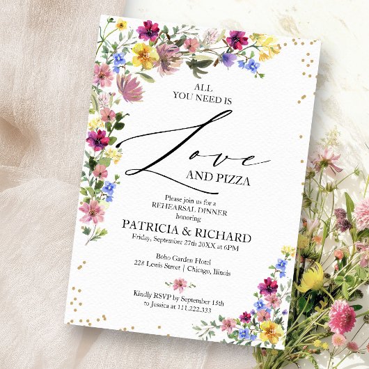 Boho All You Need Is Love Proefdiner Kaart