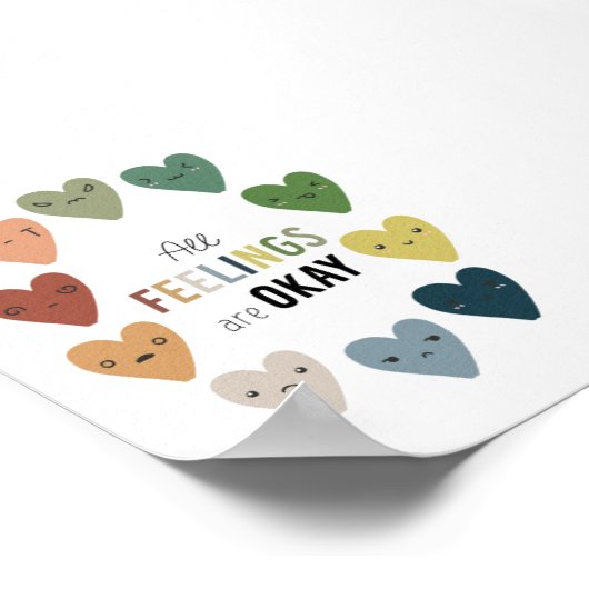 Boho Alle gevoelens zijn OK poster (Hoek)