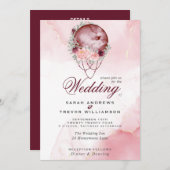 Boho allemaal in één bruiloft roze maroon Moon Inv Kaart (Voorkant / Achterkant)