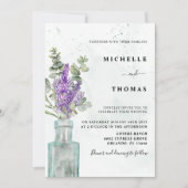 Boho allemaal in één eucalyptus en lavender bruilo kaart (Voorkant)