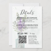 Boho allemaal in één eucalyptus en lavender bruilo kaart (Achterkant)