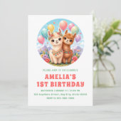 Boho Alpaca Duo Verjaardagsfeestje Kaart (Staand voorkant)