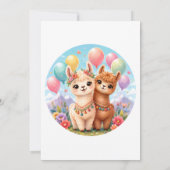 Boho Alpaca Duo Verjaardagsfeestje Kaart (Achterkant)