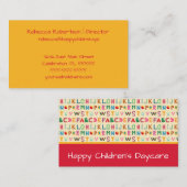 Boho Alphabet Daycare Visitekaartje (Voorkant / Achterkant)