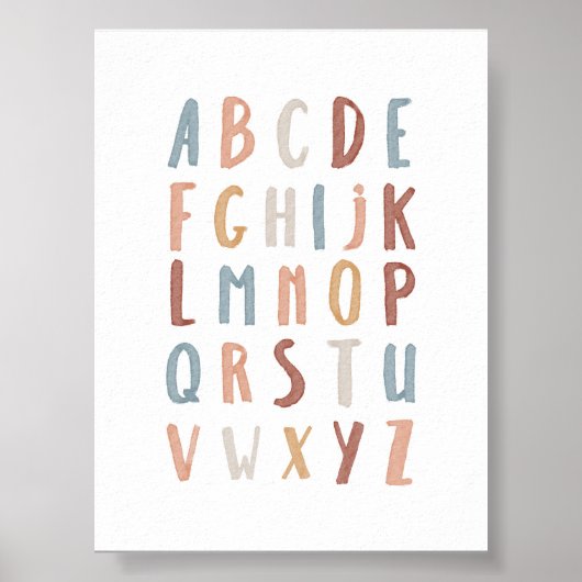 Boho Alphabet educatief poster (Voorkant)