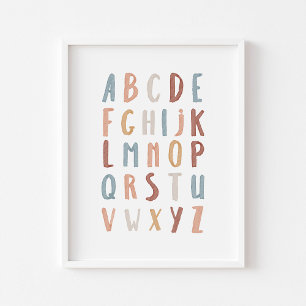 Boho Alphabet educatief poster