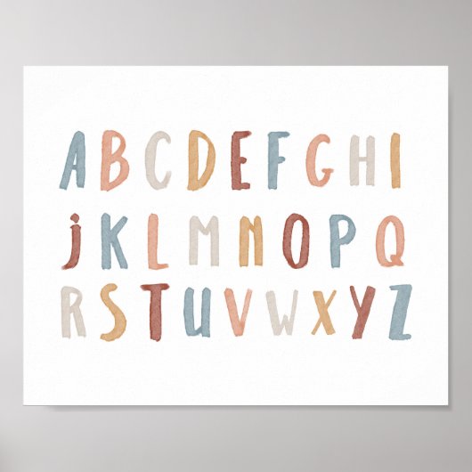 Boho Alphabet landschap poster (Voorkant)