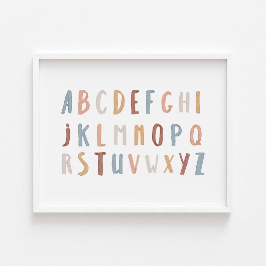 Boho Alphabet landschap poster