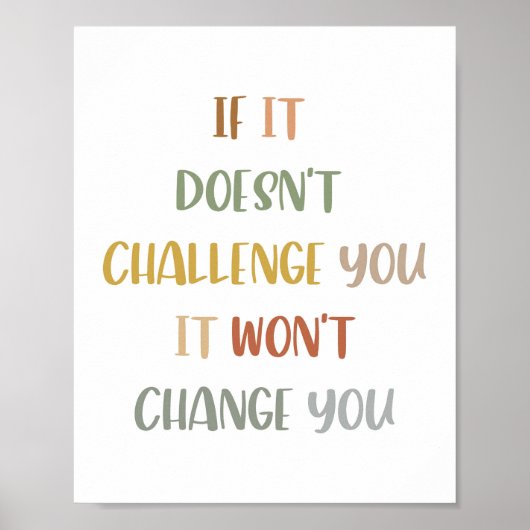 Boho als het je niet uitdaagt, zal het veranderen poster (Voorkant)