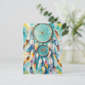 Boho American Indian Dream Catcher, waterverf Briefkaart (Staand voorkant)