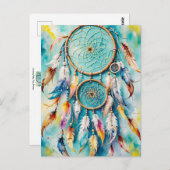 Boho American Indian Dream Catcher, waterverf Briefkaart (Voorkant / Achterkant)