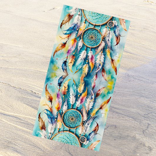 Boho American Indian Dream Catcher, waterverf Strandlaken
