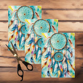 Boho American Indian Dream Catcher, waterverf Tissuepapier