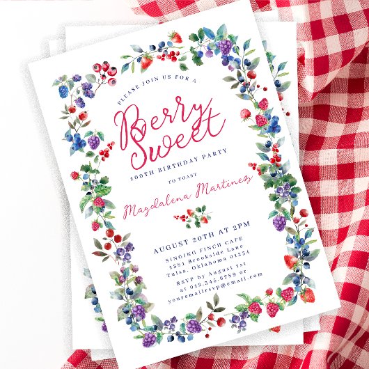 Boho Americana Berry Sweet Zomer 100e Verjaardag Kaart