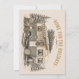 Boho Americana Kerst Camper Ontsnapping Feestdagenkaart