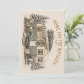 Boho Americana Kerst Camper Ontsnapping Feestdagenkaart (Staand voorkant)