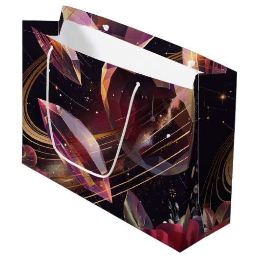 Boho Amethyst Hemelse Mystieke Patroon Groot Cadeauzakje (Voorkant Gekanteld)