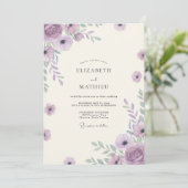 Boho Amethyst Wildebloem Bruiloft Kaart (Staand voorkant)