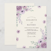 Boho Amethyst Wildebloem Bruiloft Kaart (Voorkant / Achterkant)
