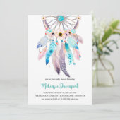 Boho Anemone Floral Blauwgroen Dreamweaver Baby sh Kaart (Staand voorkant)