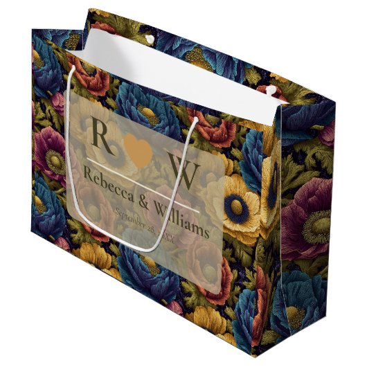 Boho Anemoon Esthetische Strandbruiloft Groot Cadeauzakje (Voorkant Gekanteld)