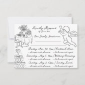 Boho Angel Doodle Hand getrokken eenvoudige multi- RSVP Kaartje (Voorkant)