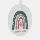 Boho Angel Rainbow Kerstvakantie Glas Ornament (Voorkant Rechts)