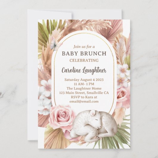 Boho Animal Baby Brunch Kaart (Voorkant)