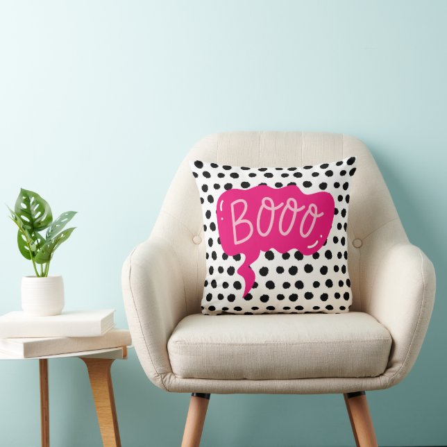 Boho Animal Boo Pattern Speech Bubble Throw Pillow Kussen (Stoel)