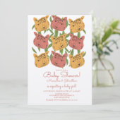 Boho Animal Cat Cheetah Safari Baby shower Kaart (Staand voorkant)