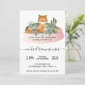 Boho Animal Fox Tropisch Baby shower Kaart (Staand voorkant)