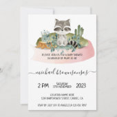 Boho Animal Raccoon Tropisch Baby shower Kaart (Voorkant)