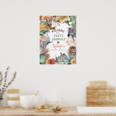 Boho Animal Safari Birthday Welkomstteken Poster (Keuken)