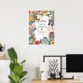 Boho Animal Safari Birthday Welkomstteken Poster (Thuiskantoor)