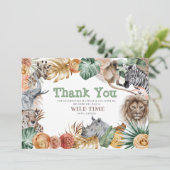 Boho Animal Safari Dank je wel Bedankkaart (Staand voorkant)