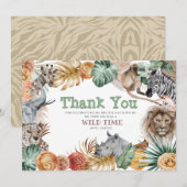 Boho Animal Safari Dank je wel Bedankkaart (Voorkant / Achterkant)