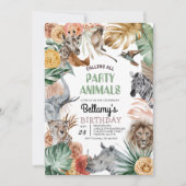 Boho Animal Safari Verjaardag Uitnodiging (Voorkant)