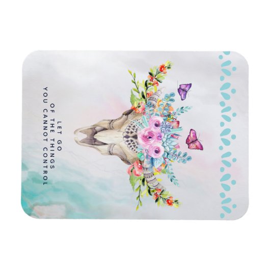 Boho Animal Skull Inspirerend Quote Magneet (Horizontaal)